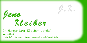 jeno kleiber business card